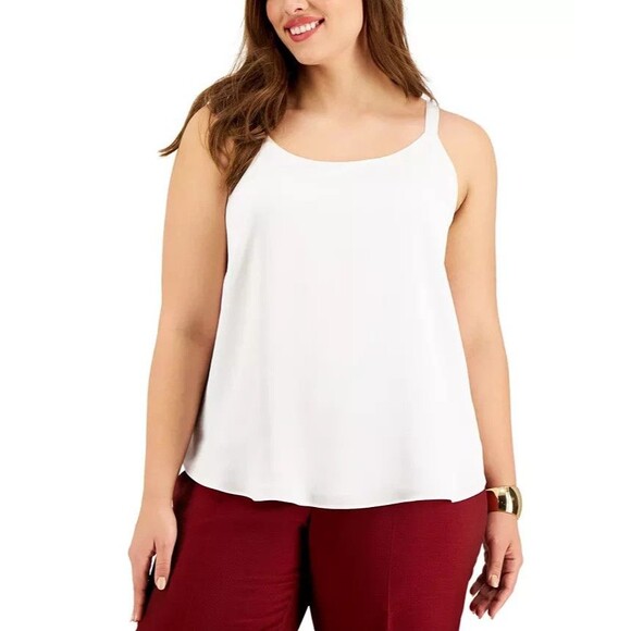 Bar III Trendy Plus Size Camisole Top, Lily White, 3X - Picture 1 of 1